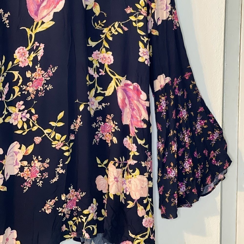 FREE PEOPLE Tate Flared Sleeves Floral Tunic Top - Picture 9 of 13
